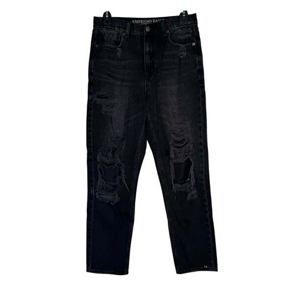 American Eagle Outfitters Distressed Mom High Waisted Jeans Pants Straight Leg 6 - Picture 1 of 7